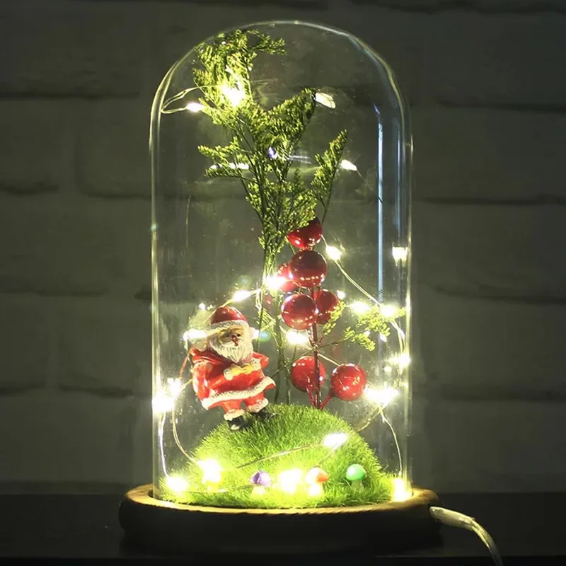 USB flashing light artificial fresh mini eternal Christmas tree decoration flower creative LED holiday lighting Christmas gift