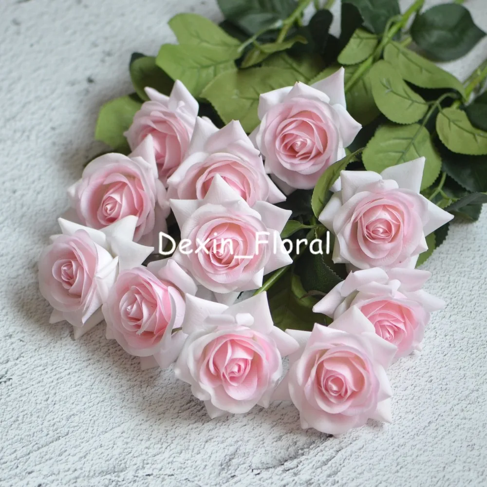 

Light Pink rose Real Touch Silk Roses DIY Silk Bridal Bouquets Wedding Centerpieces Home Flowers Rose flowers Party Accessory