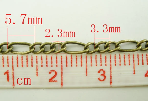 Doreen Box Lovely 800cm Bronze Color Link Chains Findings 2mm*5mm (B02478)