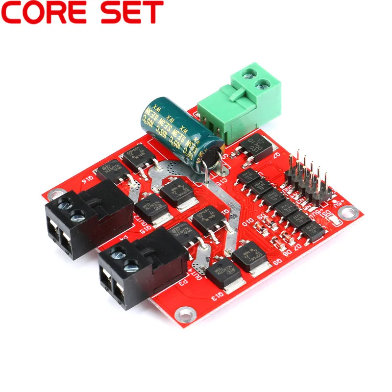 1 pc 7A 160W Dual channel DC Motor Driver Module PWM Speed Controller Adjustable Positive Negative Speed L298 Logic