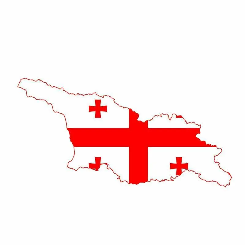 YJZT 14.5CM*7.3CM Creative Car Styling Georgia Flag Map StickerS Motorcycle Car Accessories 6-0849