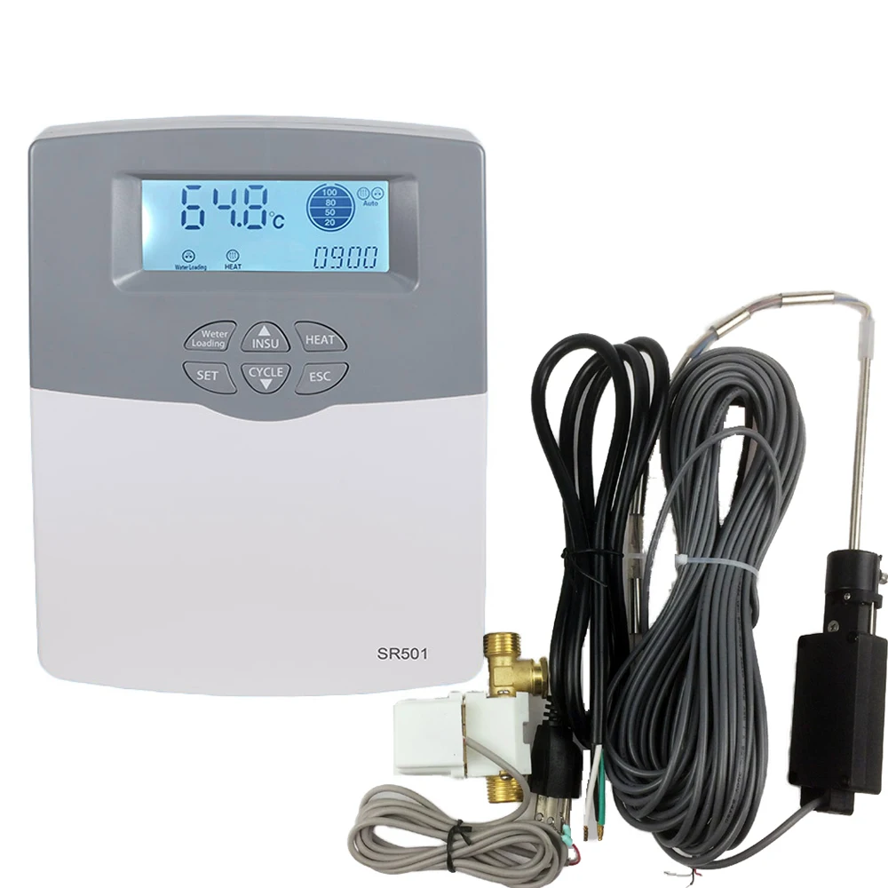 Non-pressure solar water heater controller SR501,110/220V with water temperature and level sensor  electromagnetic valve