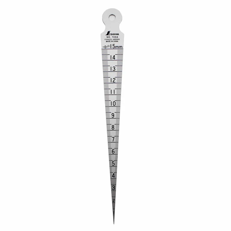 SHINWA Gap Ruler Wedge Feeler Stainless Steel Hole Ruler Aperture Gauge Tapered Ruler Inner