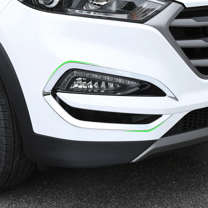 For Hyundai Tucson 2015 2016 2017 2018 Car Front Fog Light Cover Trim ABS Chrome Head Foglight Lamp Frame Styling Accessories