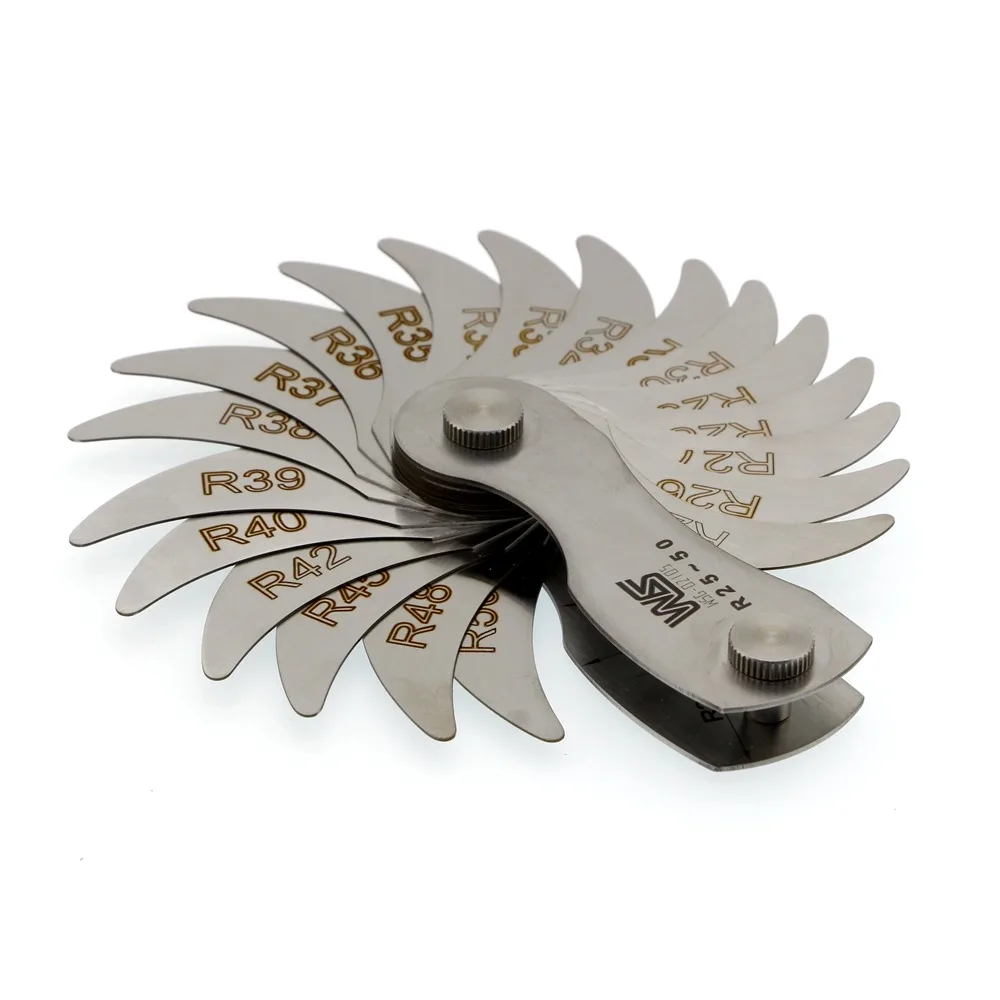 WS Radius Gage set Fillet Gauge R25~50mm Stainless Steel 20 blades with lock device (Prime Quality)