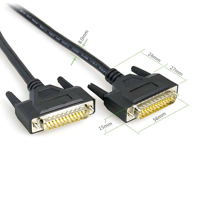 DB25 25 Pin Serial Port Cable Male / Male RS232 25PIN male to female Cable 1.5m 3m 5m  Connect your printer