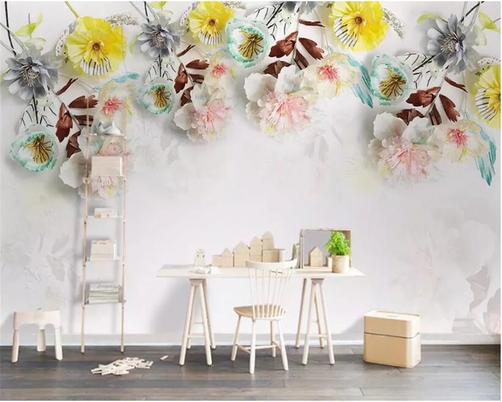 

beibehang Custom Photo Wallpaper 3D Modern real flower romantic Floral Background Wall Large Mural Wallpaper For Living Room