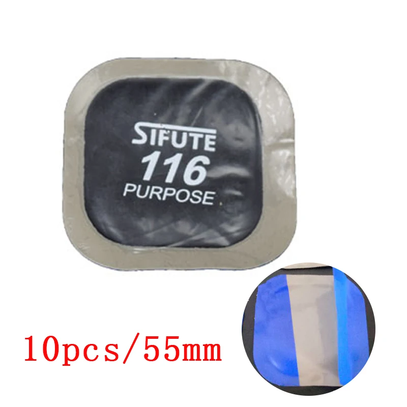 55 * 55mm / 10pcs multifunction tire patch, auto motorcycle tire repair tool, cold rubber film, tyre repair.