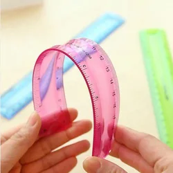 Règle flexible multicolore pour étudiants, ruban de 20cm, 30cm, pas facile à casser, école et bureau