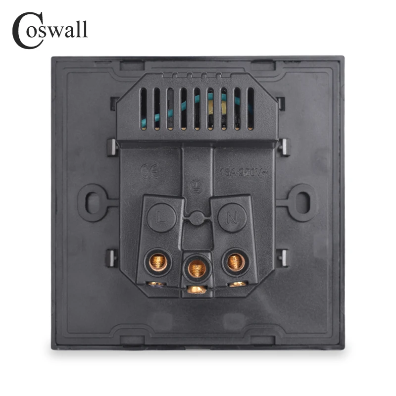 Coswall Dual USB Charging Port 5V 2.1A LED Indicator 16A Wall EU Power Socket Outlet PC Panel Grey Gray Black White Gold