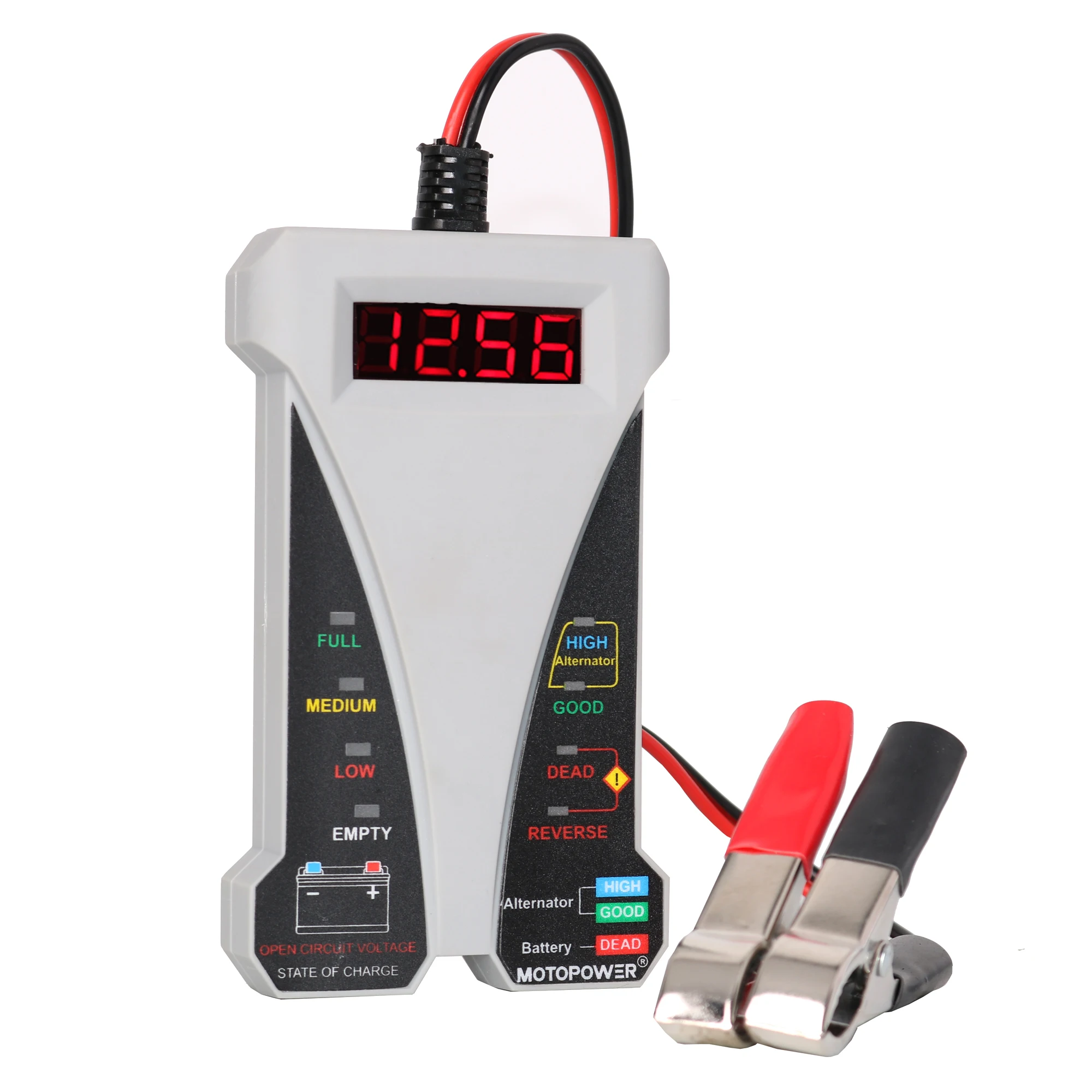 

MOTOPOWER MP0514F 12V Digital Car Battery Tester with LCD and LED display GREY