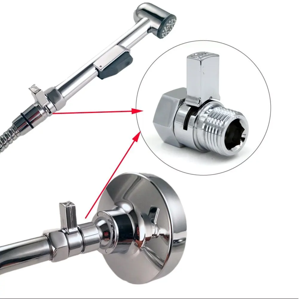 새로운 디자인 크롬 황동 샤워 유량 제어 스위치 수압 감소 또는 핸드 샤워 헤드 전환기 차단 밸브, 황동 샤워기 스위치 수압 감소