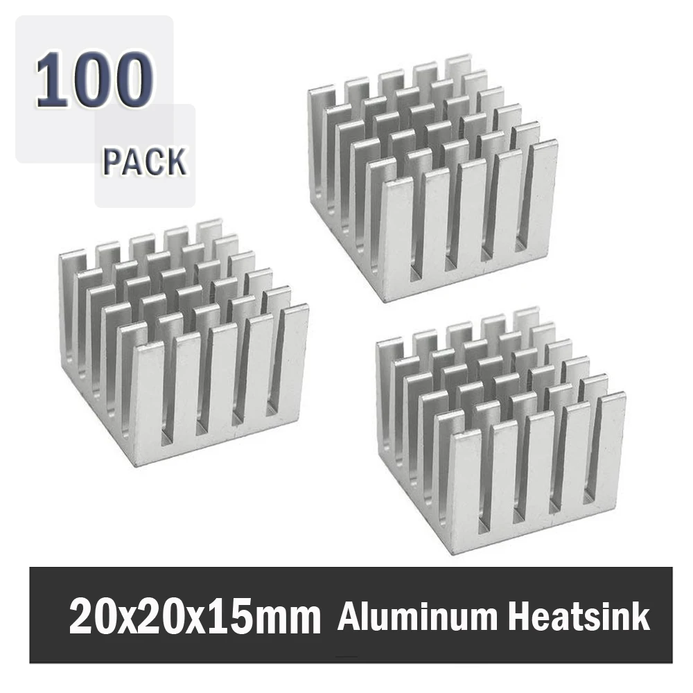 

100Pcs Gdstime 20x20x15mm 20x20x15mm DIY CPU IC Heat Sink High Power Cooler Heatsink Radiator 20mm x 15mm Heatsink