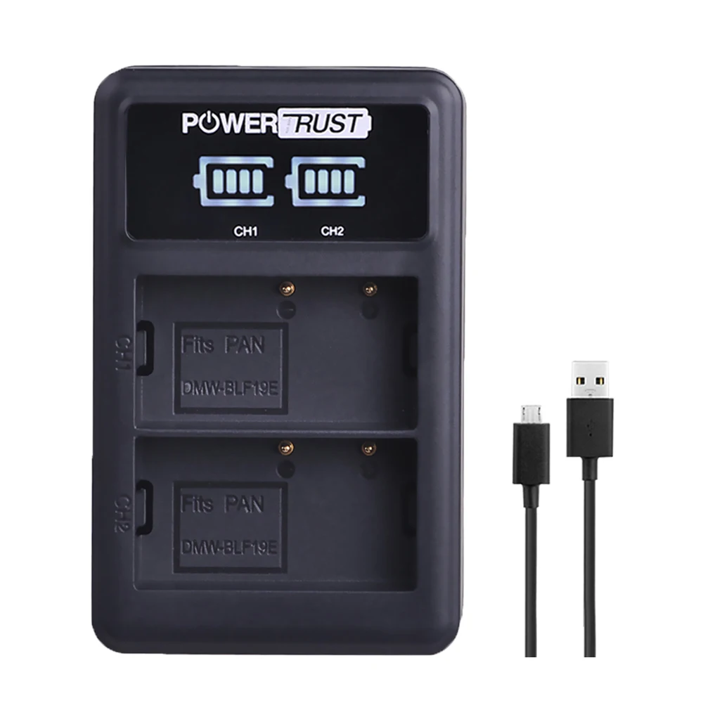 

DMW-BLF19E BLF19E BLF19 LED USB Dual Battery Charger for Panasonic DMW-BLF19 Lumix DC-G9 DC-GH5 DMC-GH3 DMC-GH3K DMC-GH4 DMC-GH4