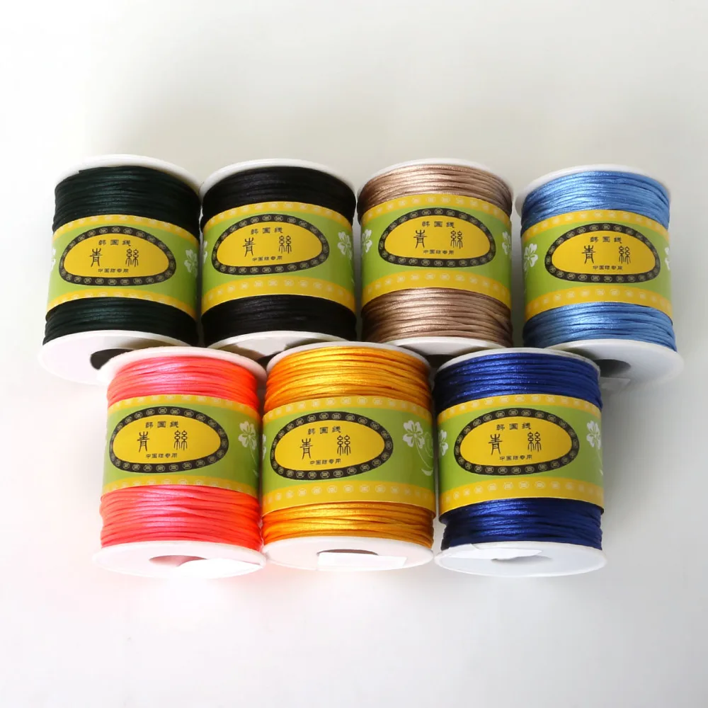 HOT Sale 70M/roll 1.5mm Nylon Cord Satin Braided String Mixed 21 Colors Jewelry Findings Beading Cord Rope Thread