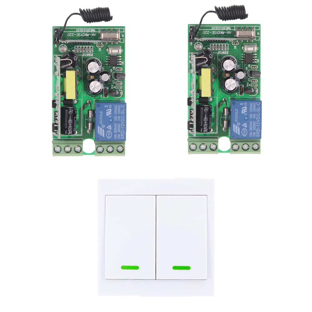 

AC85-265V 110V 220V 1CH 1 CH RF Wireless Remote Control Switch System For LED Light Strips,Receiver + Wall Transmitter