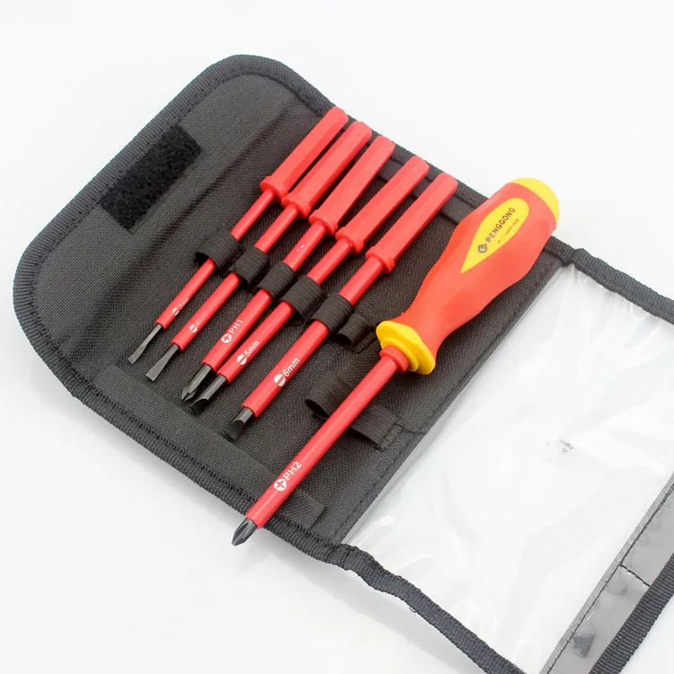 

New 6PCS/set 1000V Electricians Screwdriver Set Electrical Fully Insulated High Voltage Magnetic Screwdriver