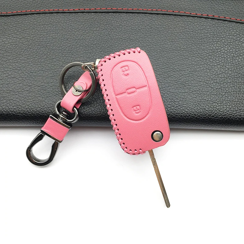 Top layer leather Genuine Leather car key case Car-cover for Audi A2 A3 A4 A6 TT car key bag 2 buttons folding remote Key Shell