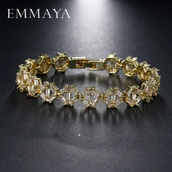 EMMAYA New Gold color Jewelry Crystal Zircon Bracelet Unique Design Bracelets for Women Fashion Friendship Bracelets