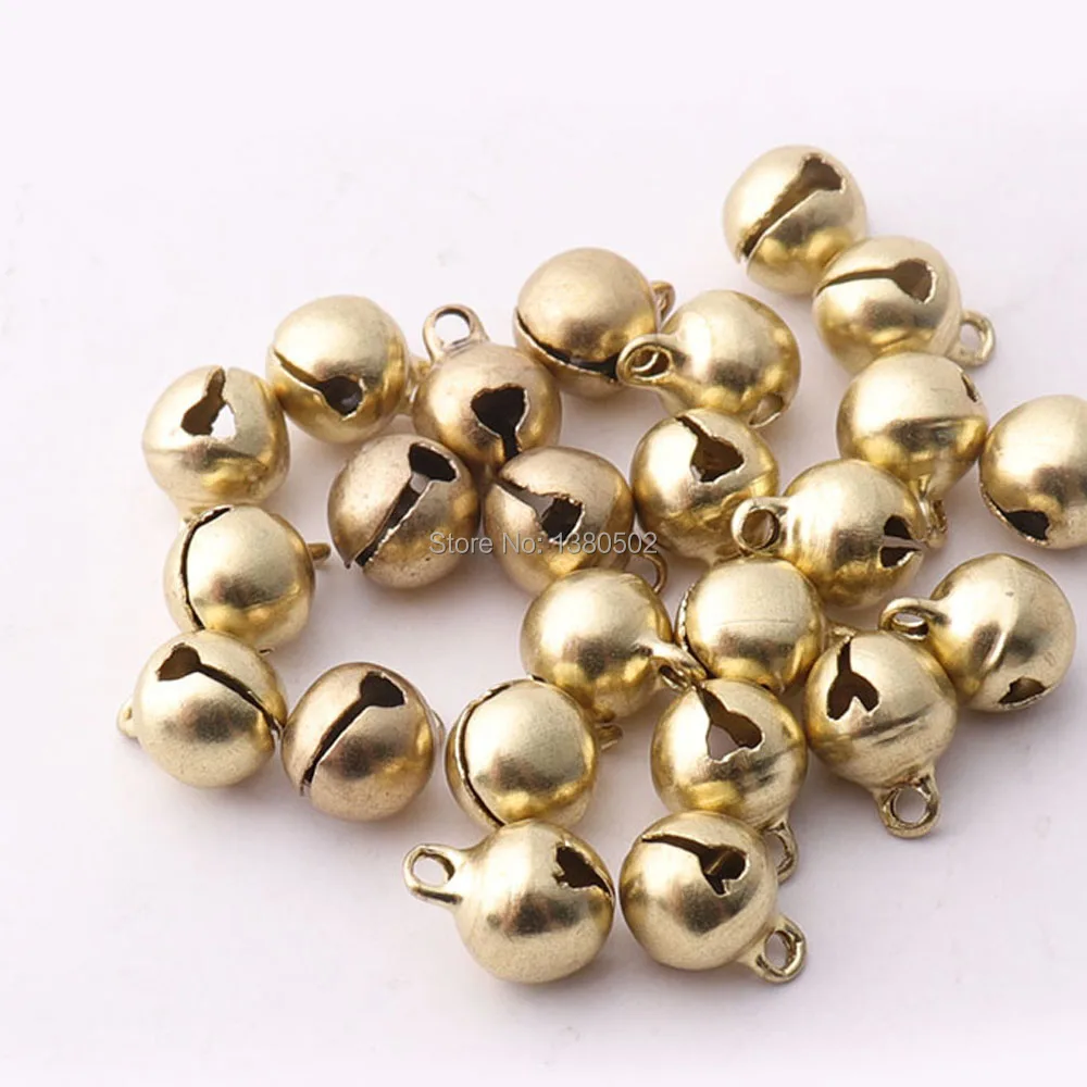 

100pcs/lot Light Gold Color 8mm Small Bell Jingle Bells Loose Beads Jewelry Pendant Finding Christmas Decoration