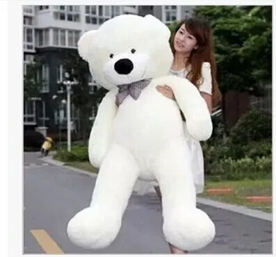 Stuffed animal huge 180cm white tie Teddy bear plush toy soft doll gift w1671