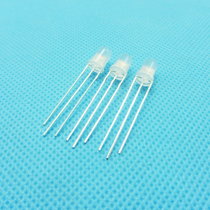 10pcs/lot F5 5mm LED Bi-Color Diffused Common Anode Round Light Emitting Diode Dual Red Emerald-Green Foggy Two Plug-in DIY Kit