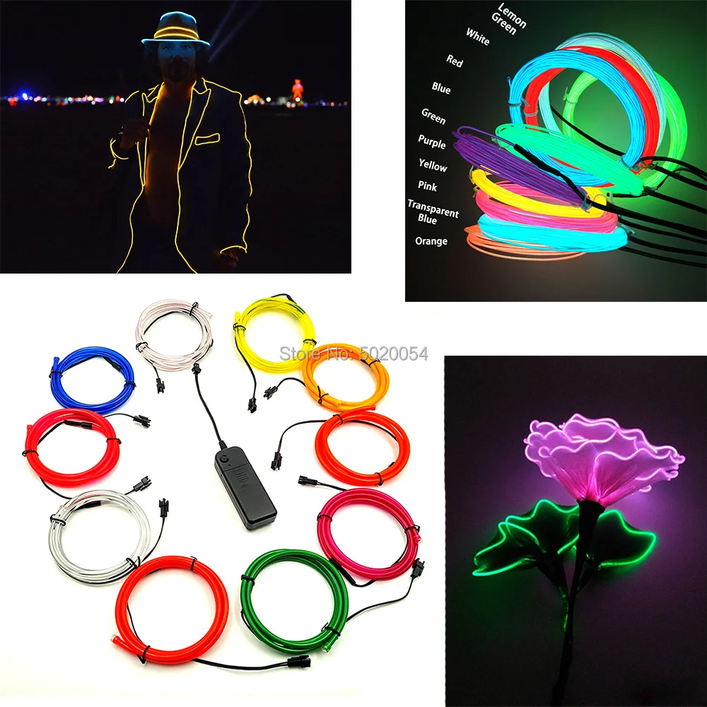 Stage Clothing Decor Flexible EL Neon Thread Wedding DIY Material Neon Light Lamp Waterproof Led Wire