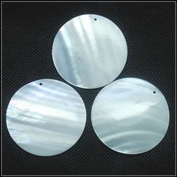 5PCS White Shell Pendants Round Shape Mother Of Pearl Women Jewelry 20mm 40mm 50mm 60mm Natural Freshwater Cutting