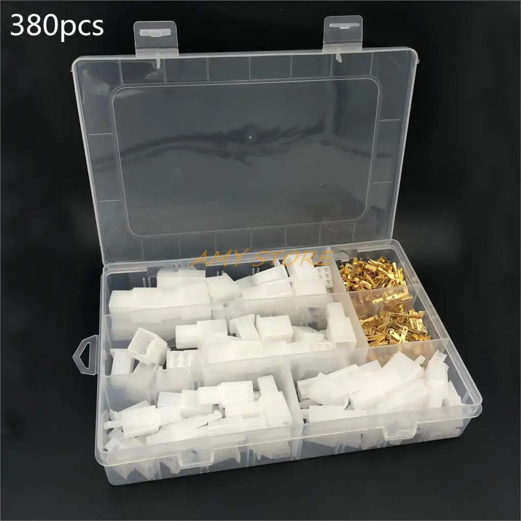 380Pcs 2/3/4/6 Way Pin 2.8mm Electrical Wire Cable Terminals Connectors Plug And Socket Sets Car Motorcycle Auto with BOX