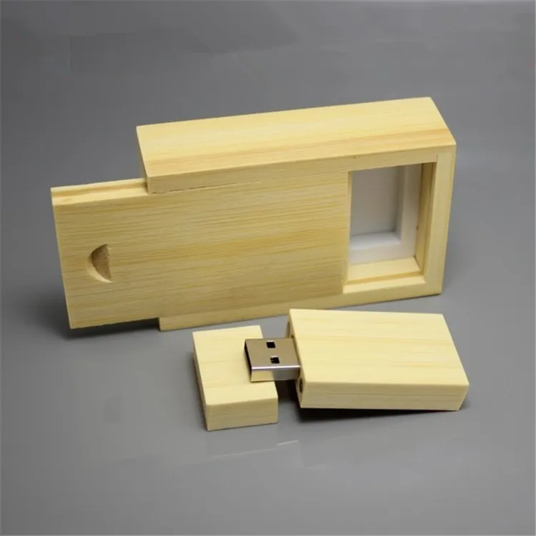 Customer LOGO Wooden USB + box USB Flash Drive pendrive 4GB 8GB 16G 32GB 64GB USB 2.0 Memory stick photography wedding gift