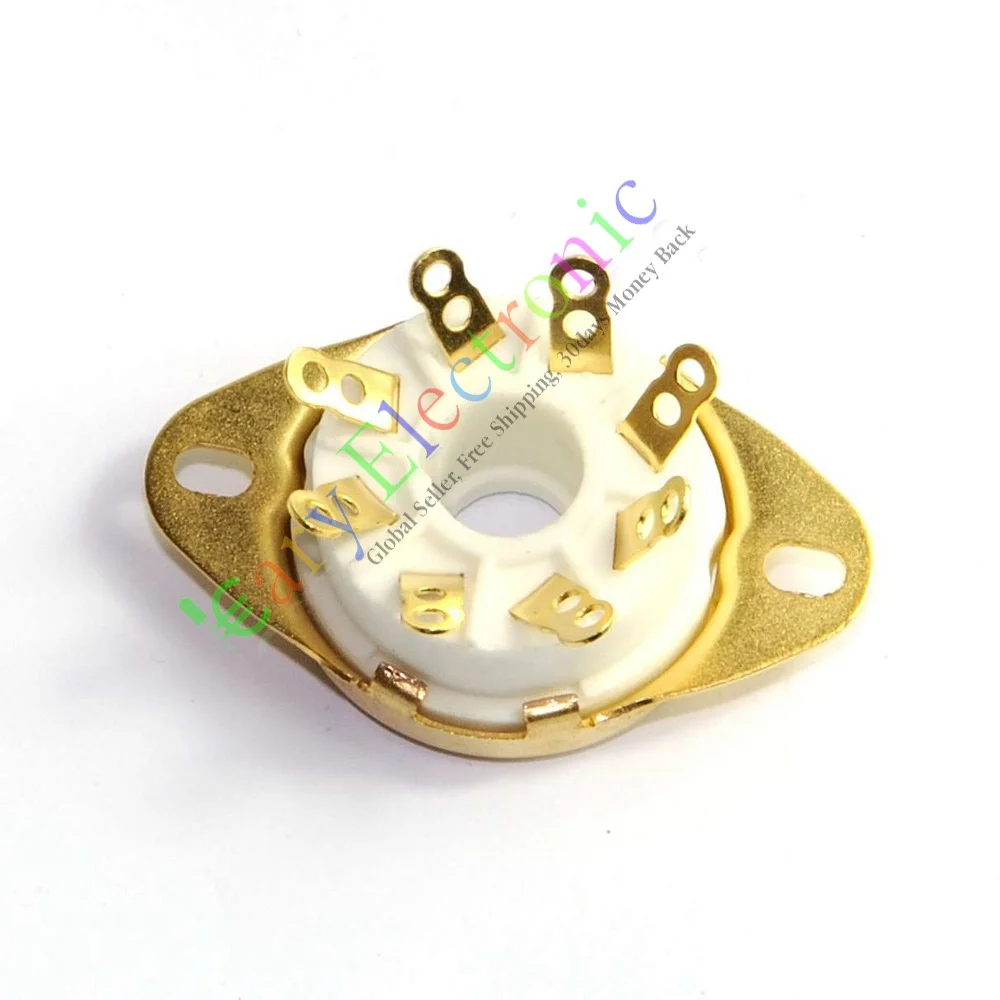 

Wholesale and retail 20pc 8pin Gold Ceramic vacuum tube socket octal valve base fr EL34 KT88 6550 amp free shipping