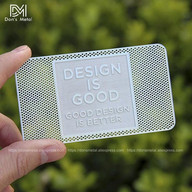 Hollow out  cut out stainless steel business card metal card design metal business card custom