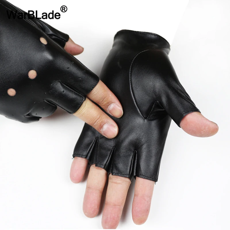 WarBLade High Qualtiy Kids Leather Gloves Boy Girls Fingerless Gloves Chilidren Half Finger Mittens Breathable Gants enfants