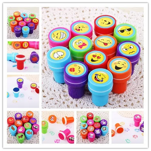 12PCS Self-ink Stamps Kids toy  Party Favors Event Supplies for Birthday Gift Boy Girl Goody Bag Pinata Fillers Fun Stationery