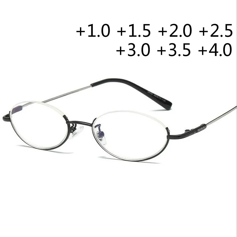 Vintage Spring Hinge Half Moon Eyeglass Frames Reading Glasses +1.0 +1.5 +2.0 +2.5 +3.0 +3.5 +4.0