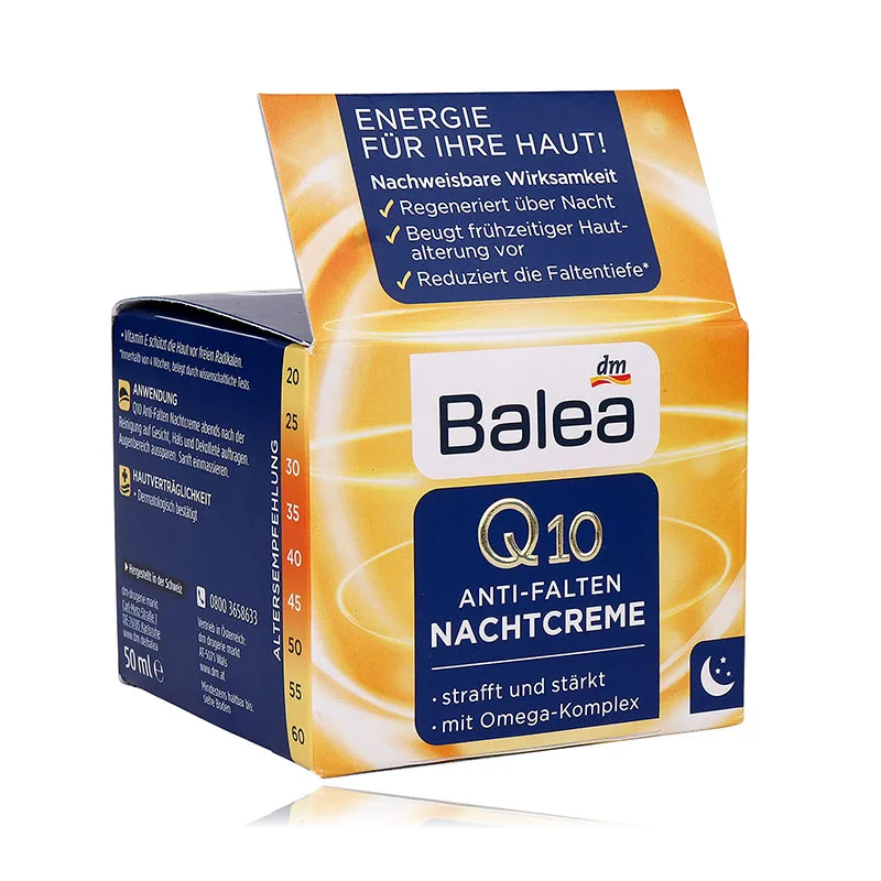 Germany Balea Q10 Anti-wrinkle Day Cream+Night Cream VitaminE Cream Reduce wrinkles fine lines SkinCare regeneration cream Vegan image 5