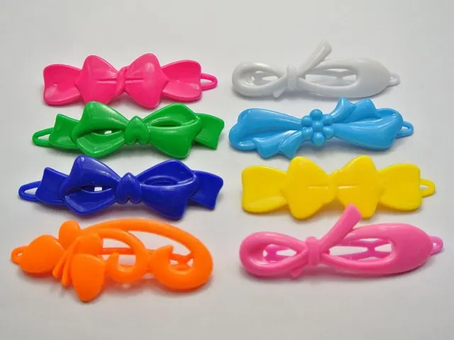 24 Mixed Color Assorted Plastic Hair Barrette Clip Bow Pin DIY Craft