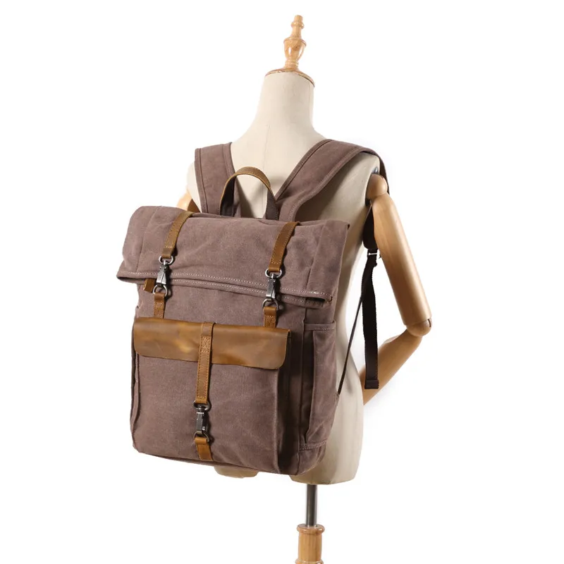 Mochila Vintage de lona para hombre y mujer, morral escolar para adolescentes, niños y niñas, gran capacidad, para ordenador portátil, a la moda,