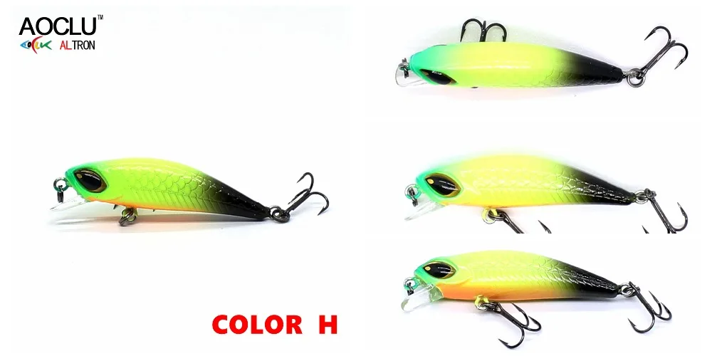 Aoclu-Sinking Minnow Angel rassel, Hart köder Wobbler Köder, Strand, Bass, Jack, Forelle, 14 # VMC Haken, Tauchen, 1,5 m, 45mm, 3,0g – Detail 24