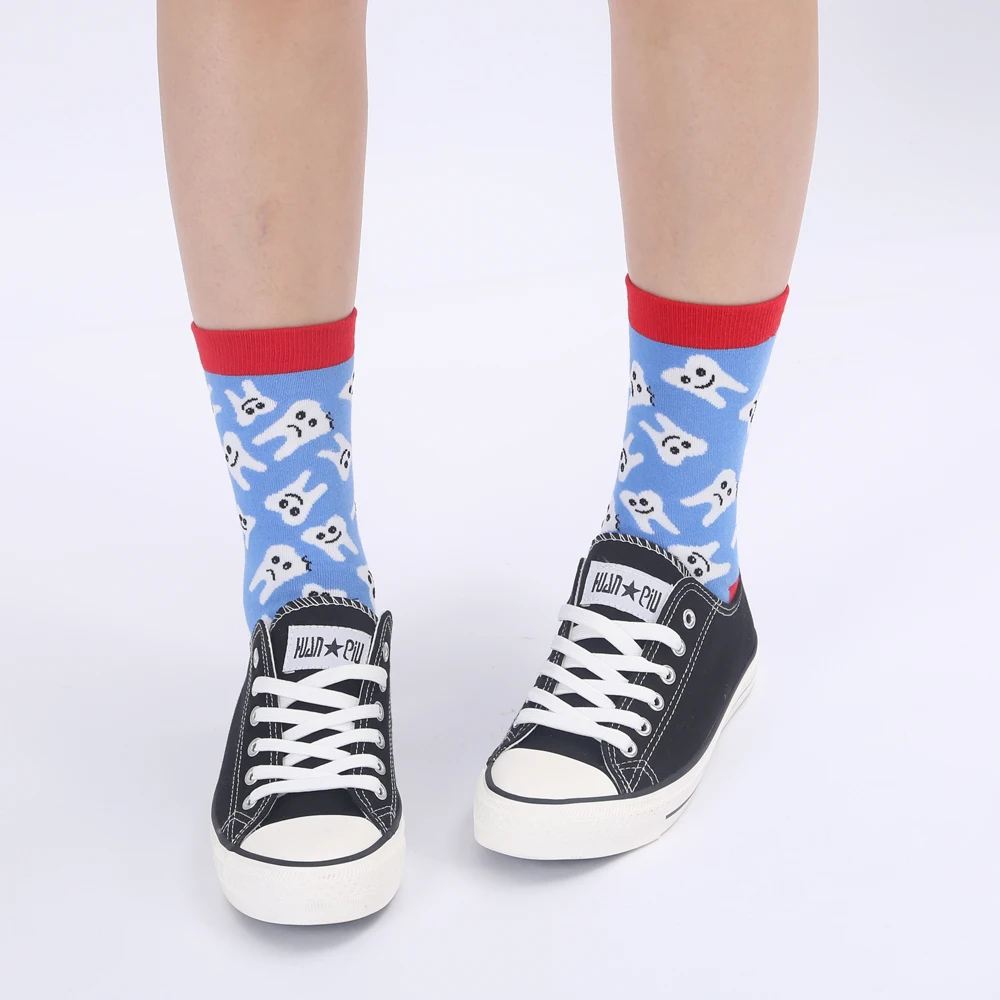 Modeager Brand Cartoon  Funny Food Pizza Hamburger Sushi Alien Cotton Men Socks Colorful Novelty Hip hop Skate Socks for Men