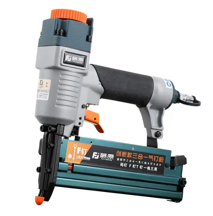 

Pneumatic Nail Gun 3 in 1 40K T F Nails Stapler Furniture Nailer Air Staple Machine Gun Pneumatic Woodworking Power Tool