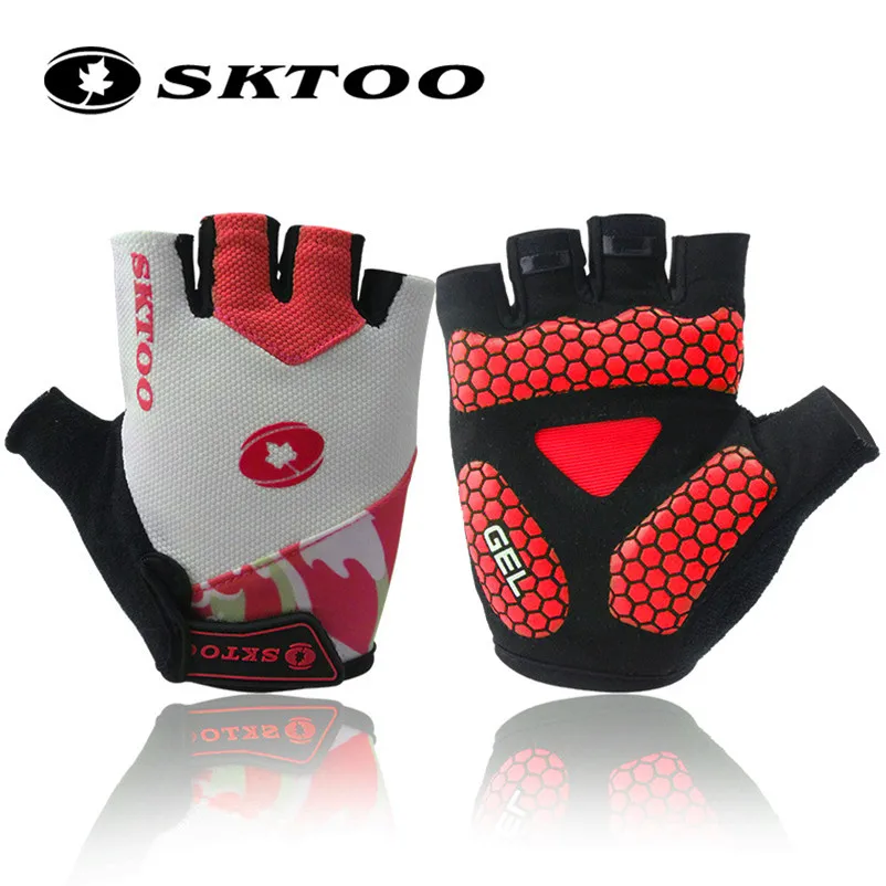 SKTOO Cycling Gloves Half Finger Antil-skip Bicycle Gloves MTB Mountain Bike Shockproof Short Gloves For Men/women