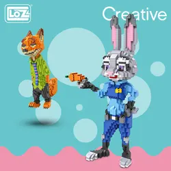 LOZ Diamond Blocks Animals Assembly Action Figures Set Fox Rabbit Educational Toys for Children Building Blocks Bricks Diy