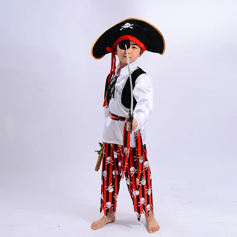 Children Pirate Cosplay Costume Kids Pirates Costumes Halloween Carnival Party Dress Supplies for Boy and Girl