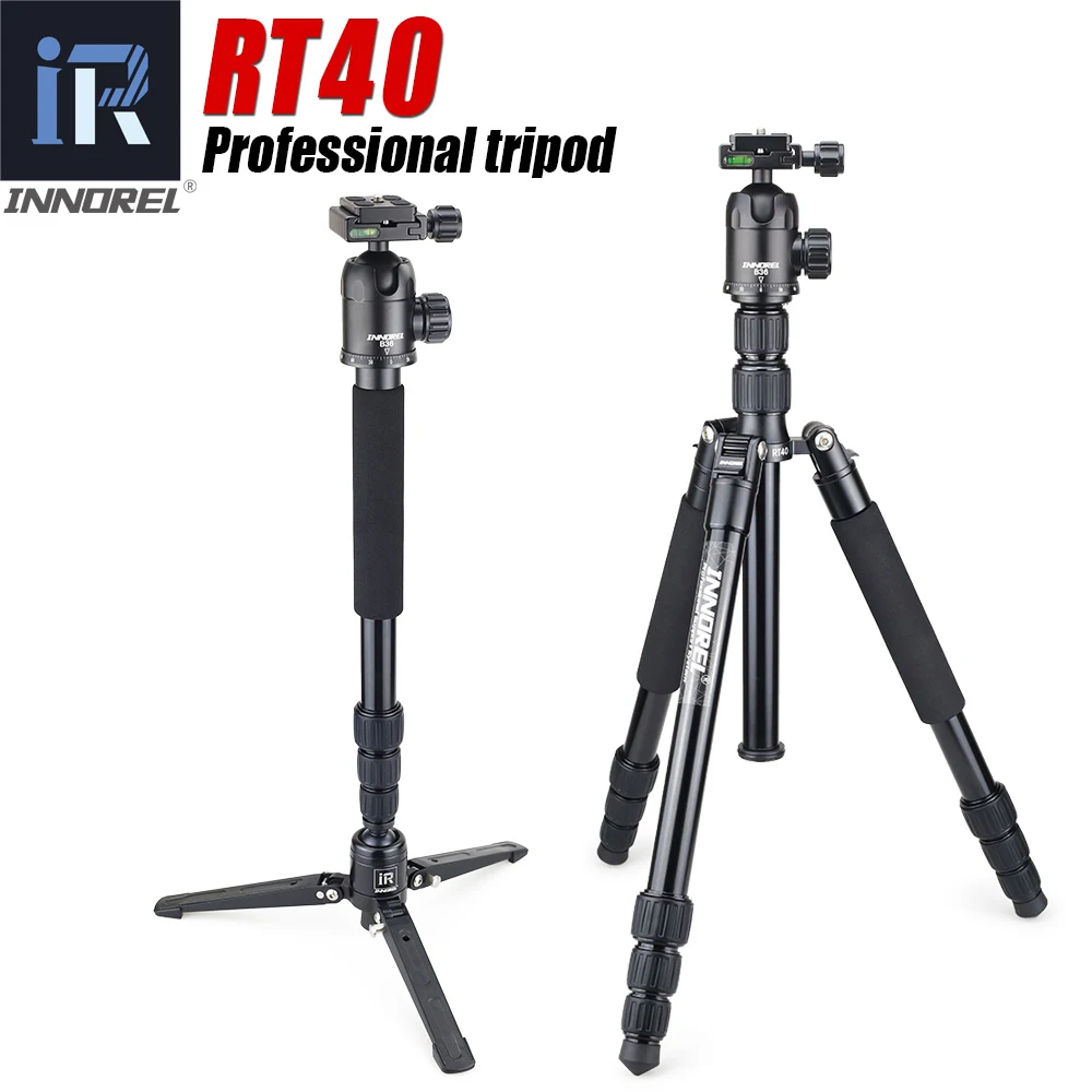 RT40 Professional Photographic Travel Tripod Monopod Compact Aluminum Alloy Camera Stand for DSLR High Quality 164cm Max