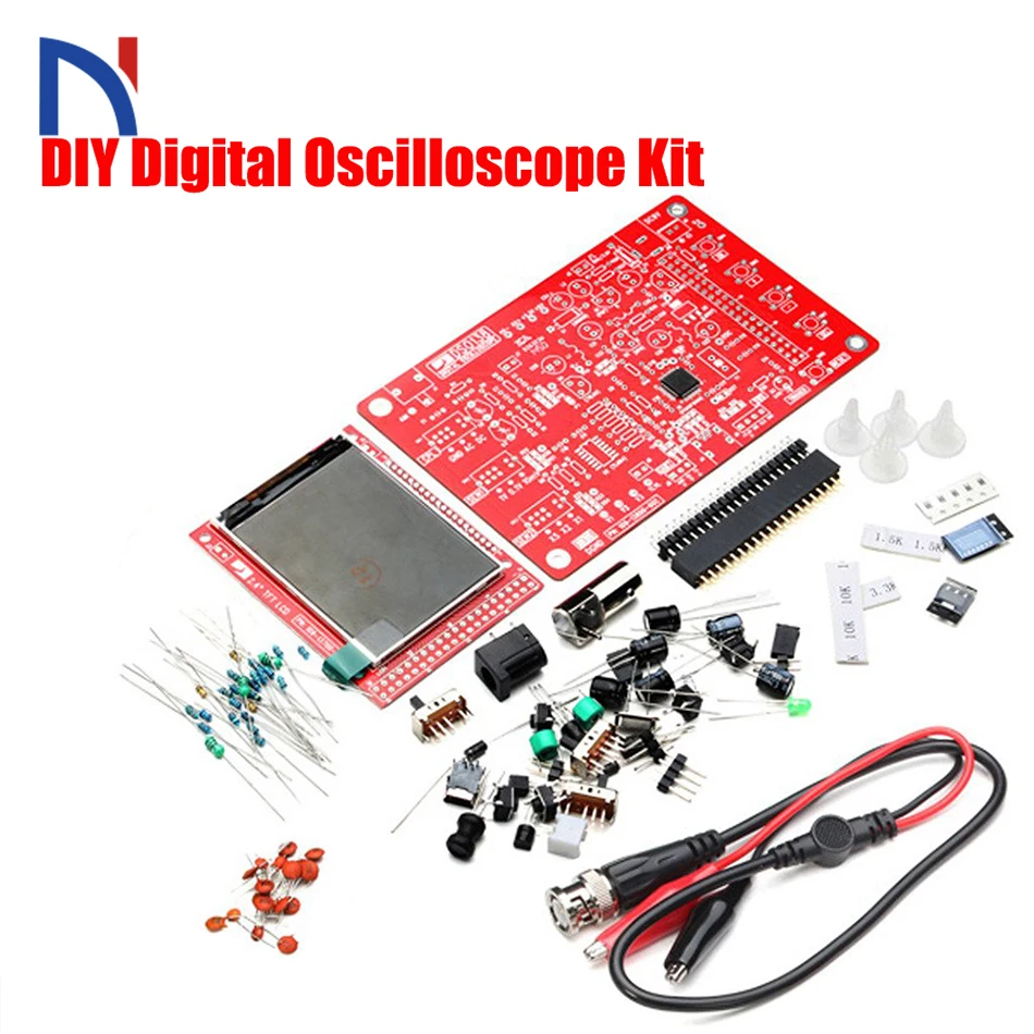 

Oscilloscope High Quality DS0138 Digital Oscilloscope DIY Kit Probe Unsoldered Flux Workshop STM32 200khz No Cace