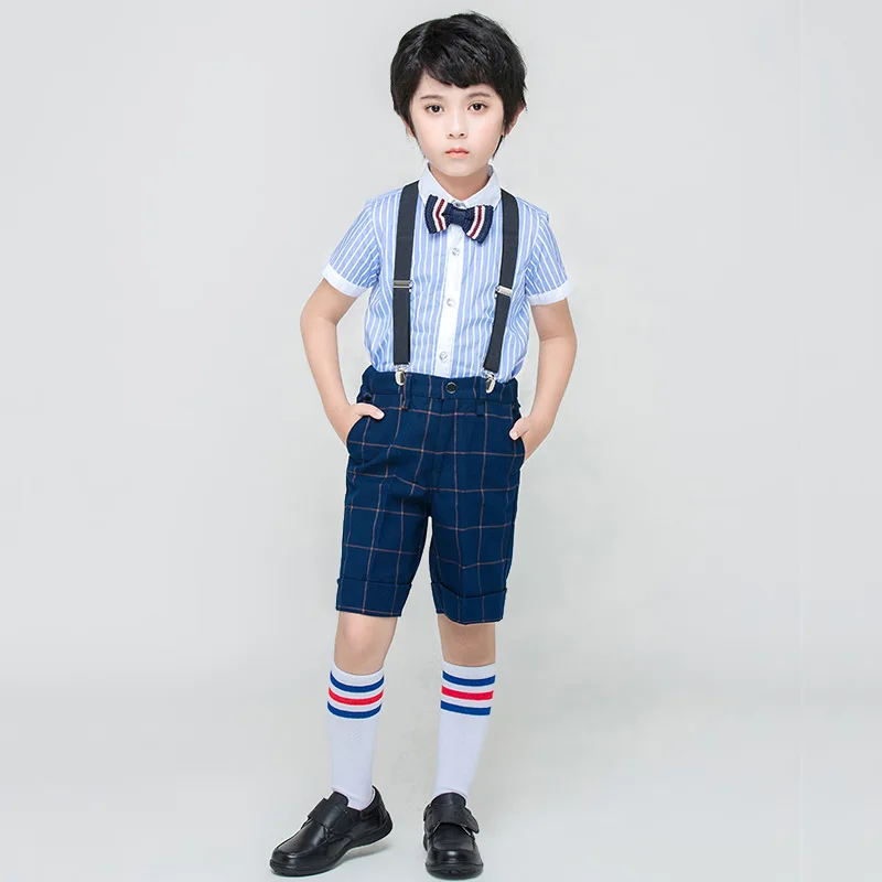 School Striped Shirt Clothes Set School Chorus Stage Uniform Girls & Boys Clothes For 3 4 6 8 10 12 14 16 17 Years Old RKS194023