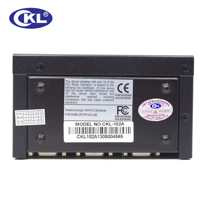 CKL-102A 2 ميناء VGA الفاصل المعادن حالة 1 في 2 خارج 1*2 450MHZ