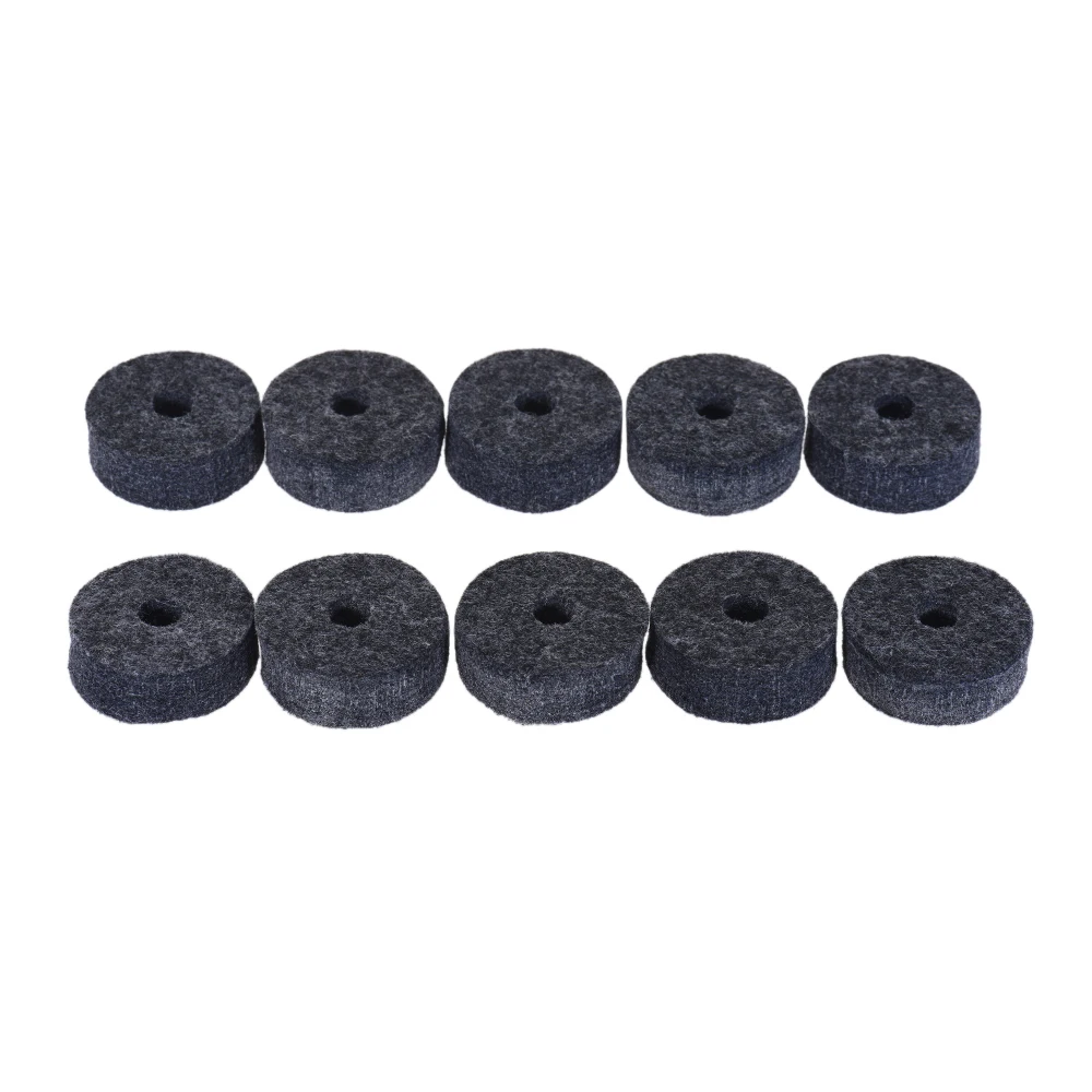 10pcs Cymbal Felt Washer Felts Crash Cymbal Clutch Felt Drum Set Cymbal Stand Felt Washer Medium Size Gray