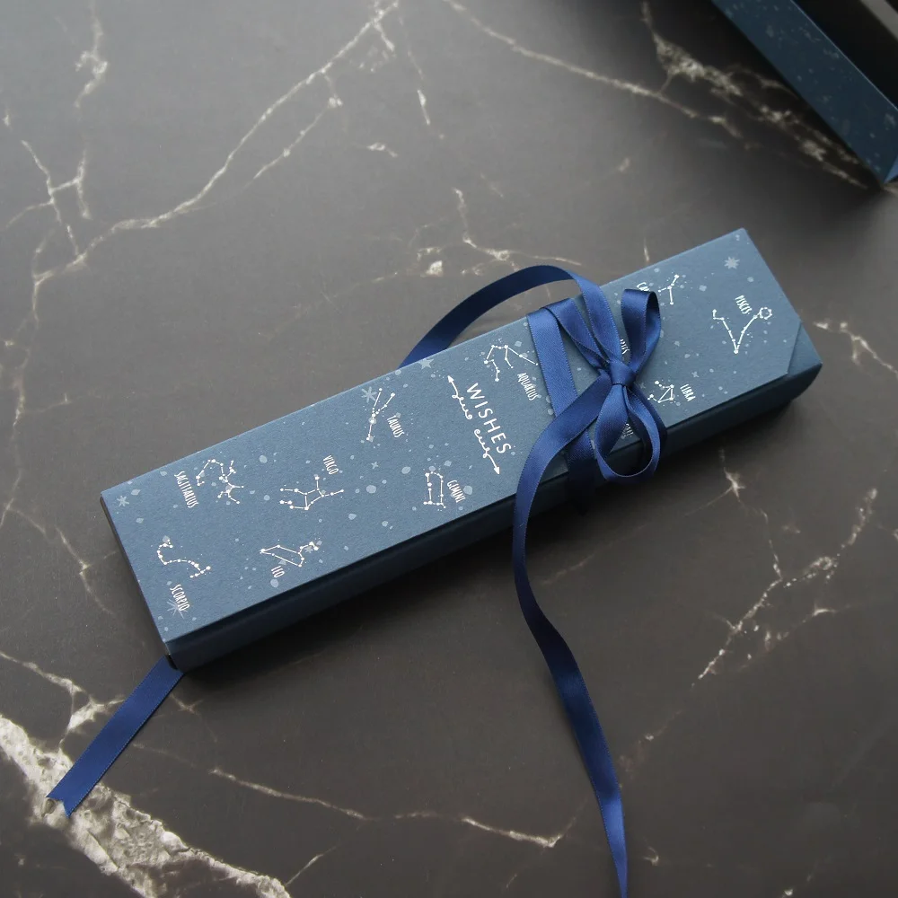22.5*4*3.5CM Deep Blue Silver Zodiac 10 Set Chocolate Paper Box Valentine\'s Day Christmas Birthday Wedding Candy Gifts Packing